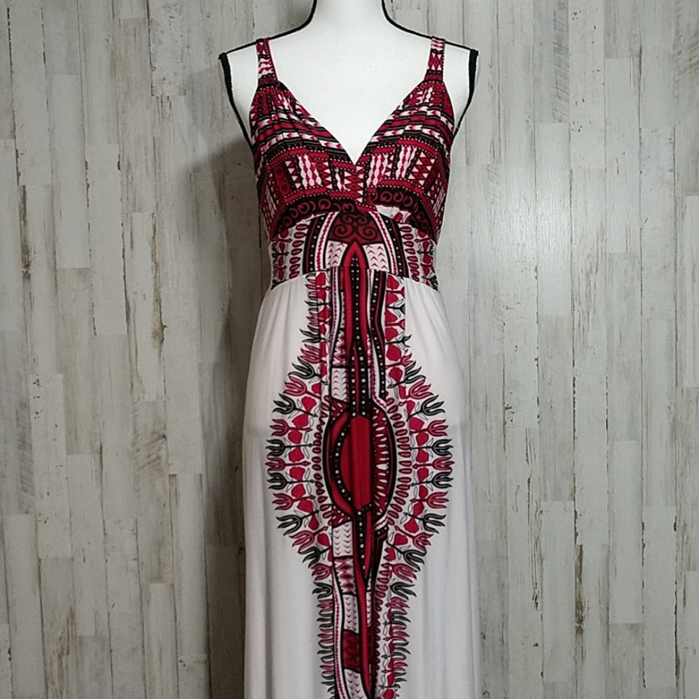Raindrops by Papillon Pink & White Maxi Dress